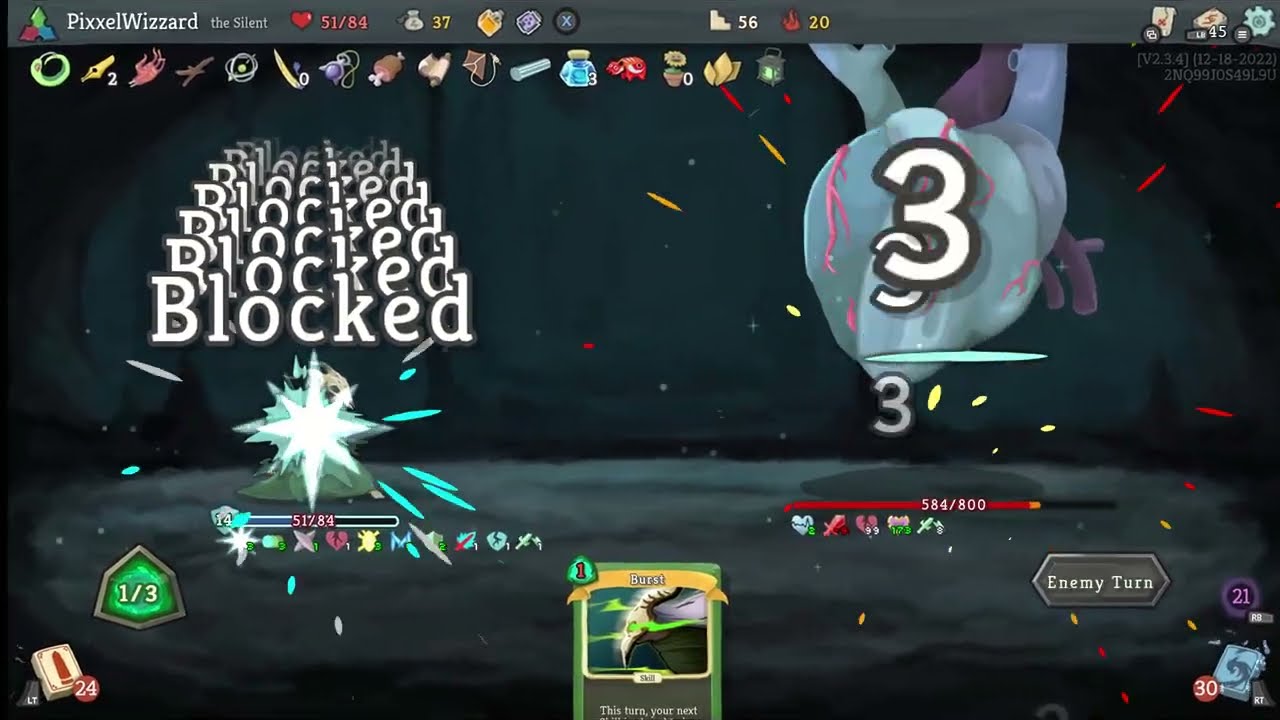Slay the Spire Ascension 20 Silent Heart Win