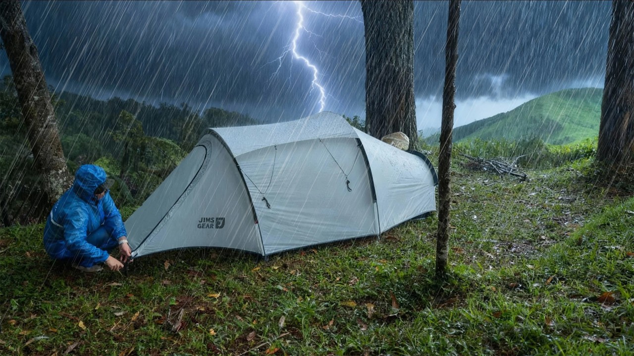💯Кемпинг под проливным дождем и в самые безумные бури ⛈️ Отдых в уютной палатке во время шторма