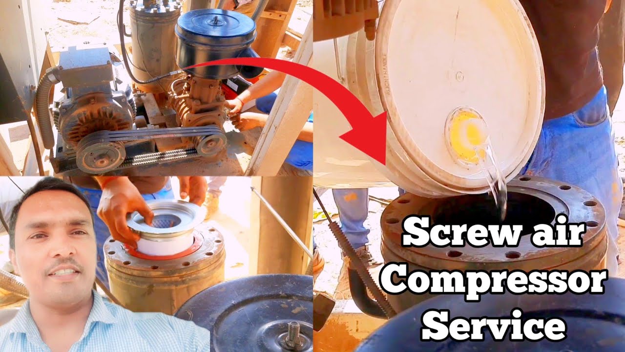 Air compressor service || rotary screw air compressor || separator oil filter @SunilPlant