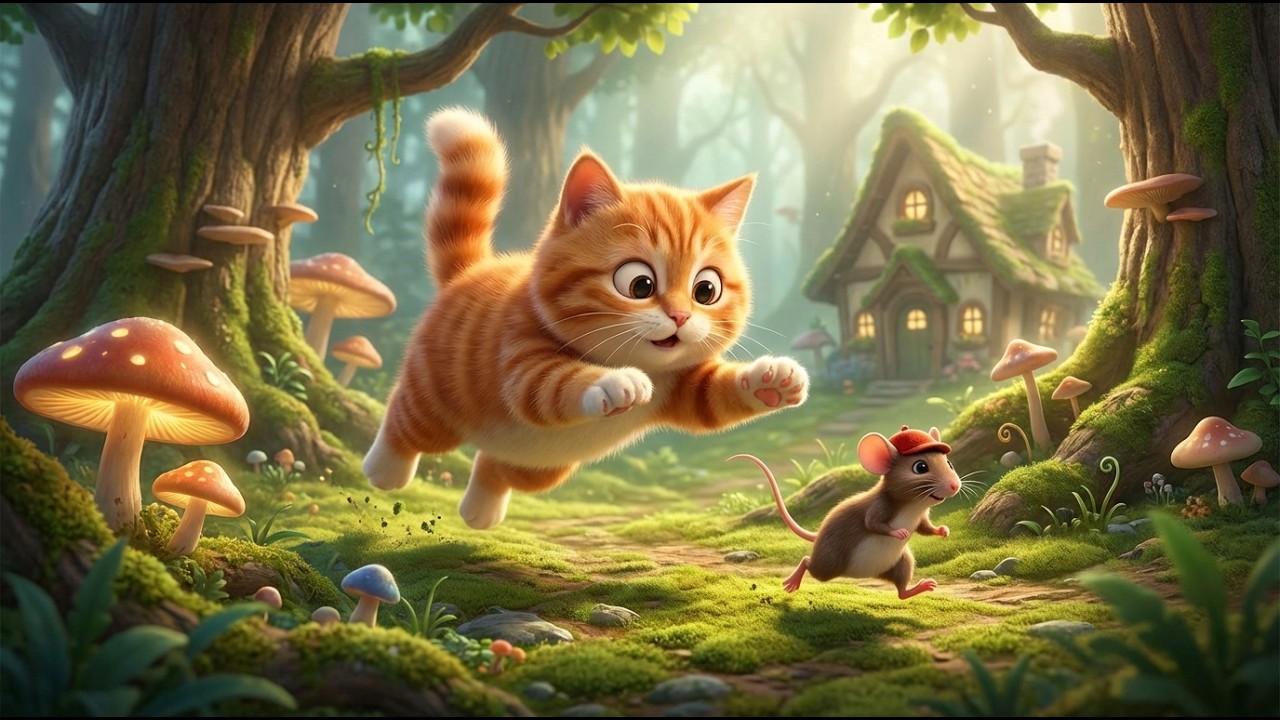 Сказка для детей 🐈 Кот и мышонок  🐭 Сказки на ночь ☁️ Спуняшки