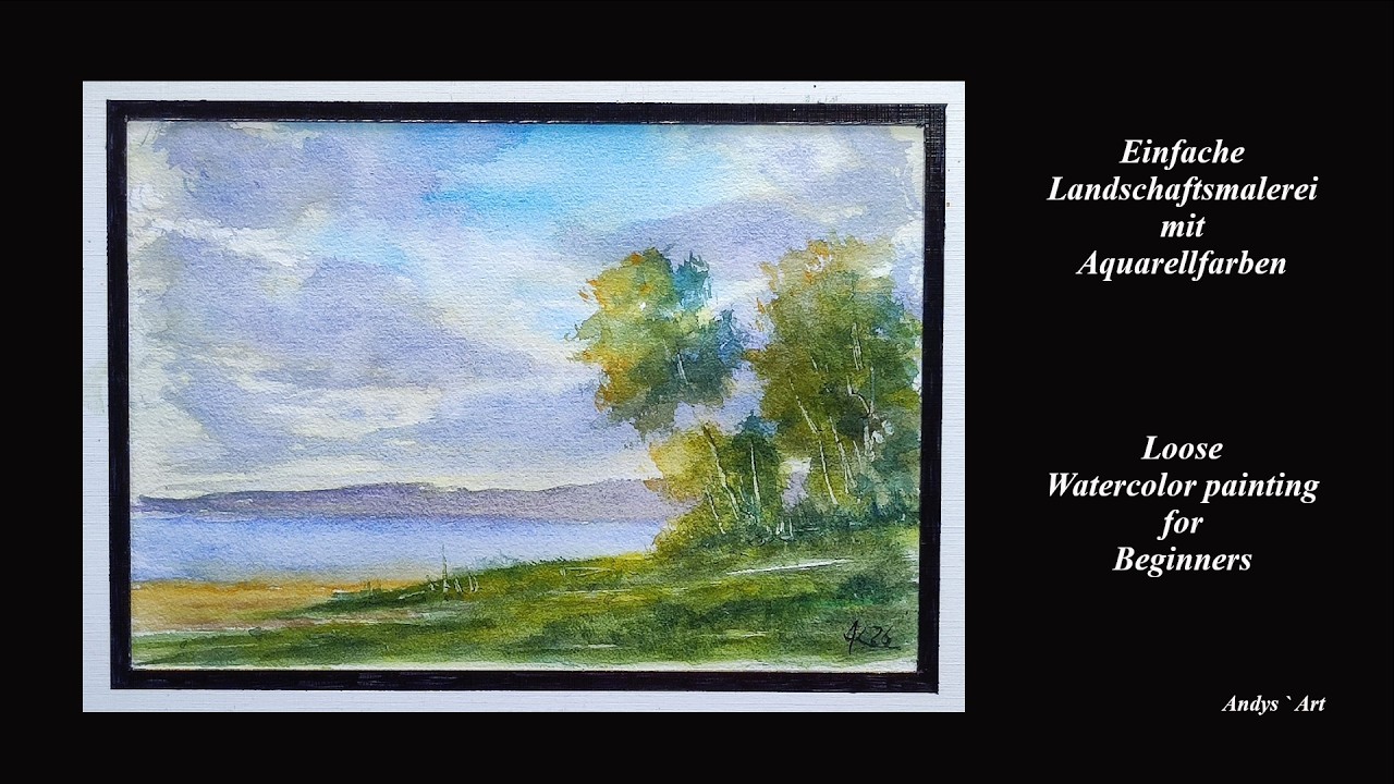 Das kleine Aquarell, Loose Watercolor painting , Landschaftsmalerei mit Aquarellfarben