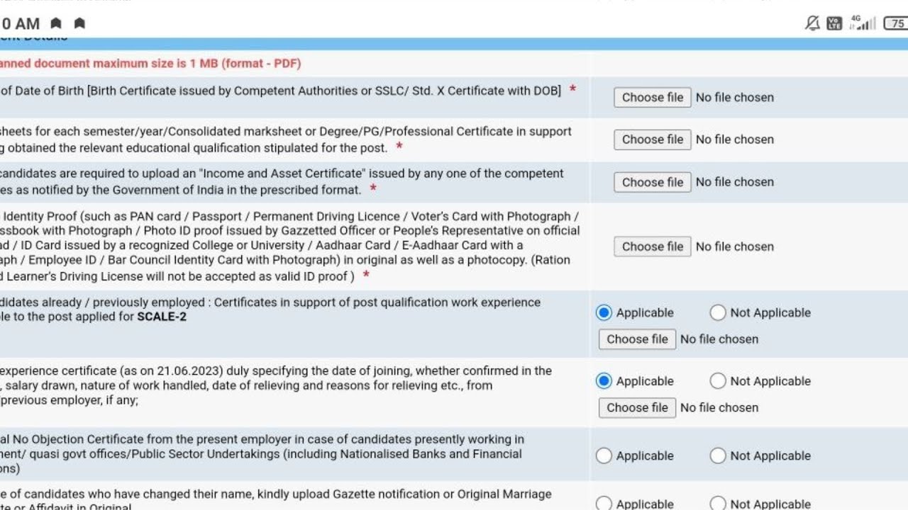 How to Upload Documents in Govt Job | IBPS PO | RRB PO SO | NOC | Experience Certificate