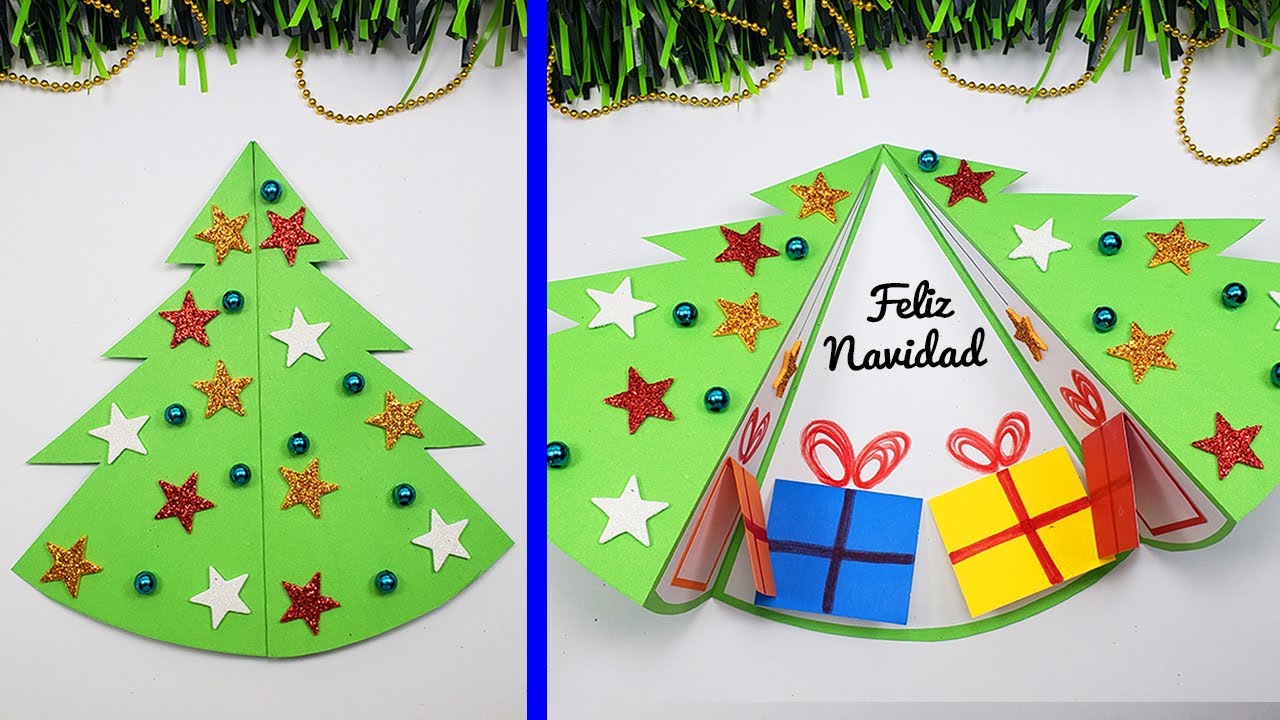🎄Tarjeta arbolito plegable para NAVIDAD 🎄 Christmas Day Card Handmade Easy | Especial Navidad