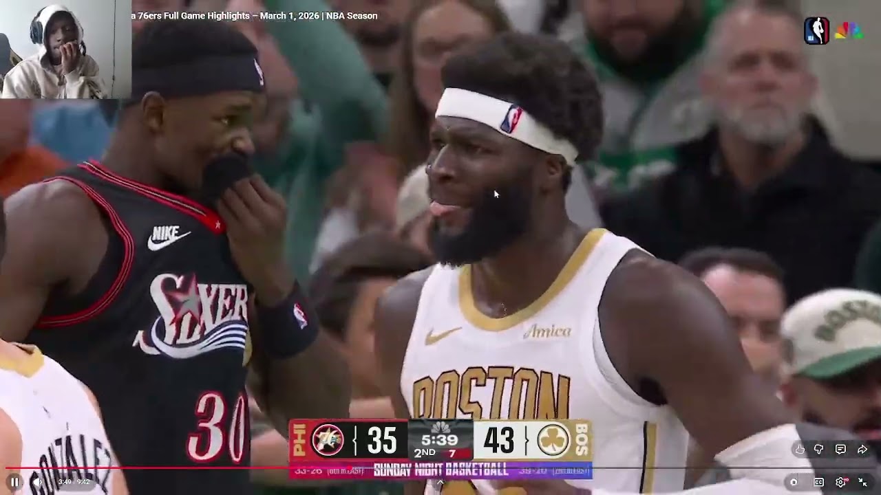 SPLASHFYNTRAE reacts to Celtics vs 76ers (HOW ARE THE CELTICS DOIN THIS) JB FOR MVP MAYBE