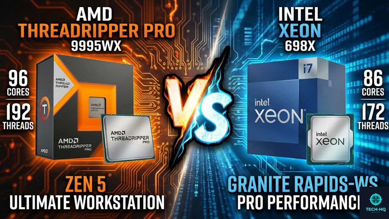 Threadripper 9995WX vs xeon 698X high-performance CPU
