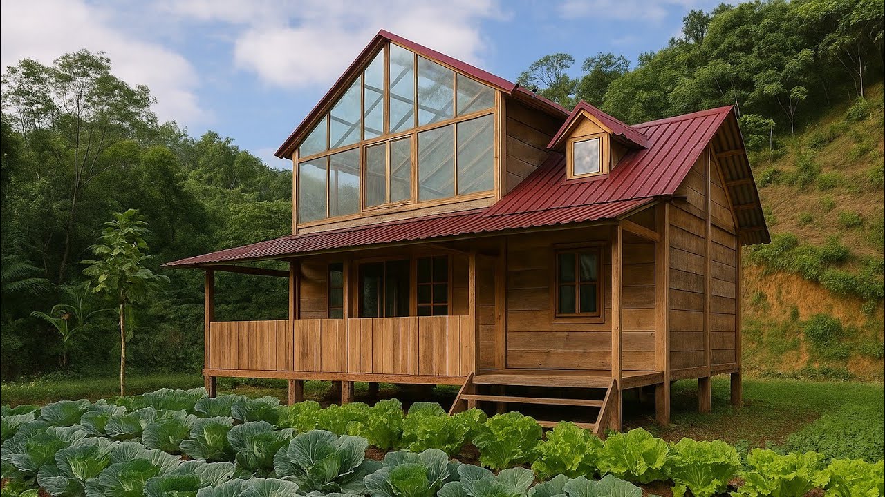 The couple with two young children created a cozy home, interior design, and garden space.