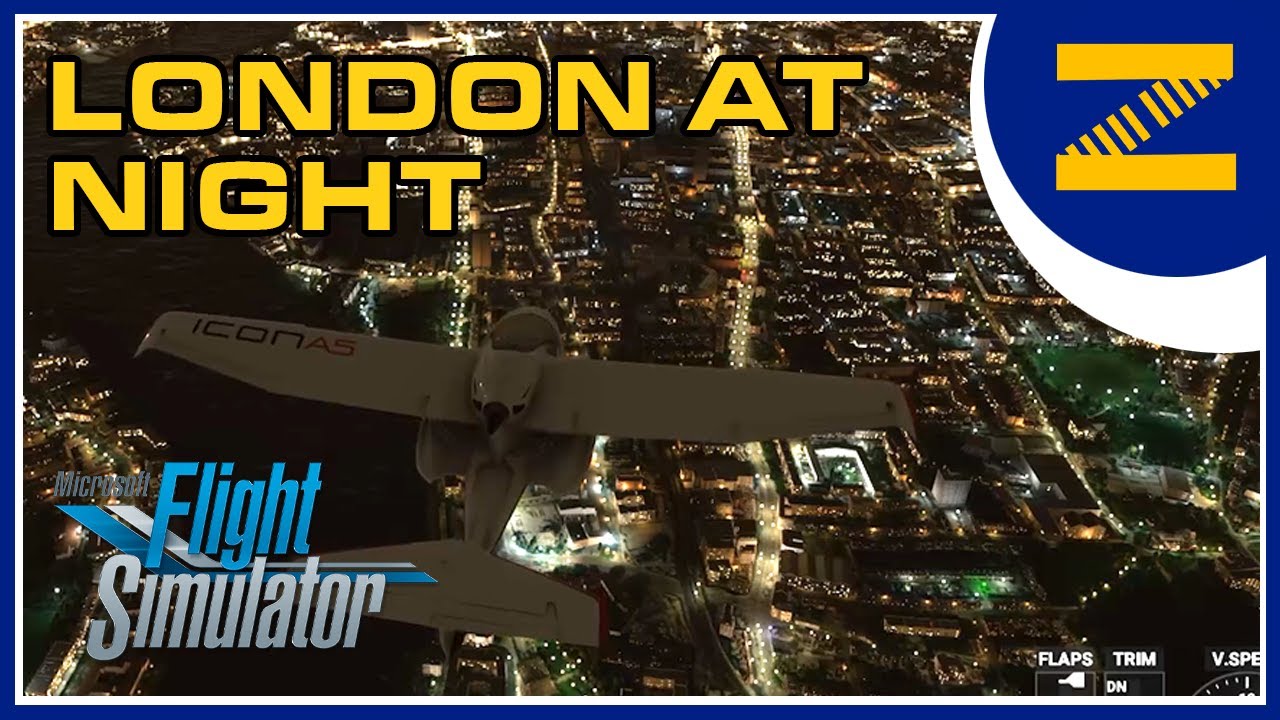 FS2020 - Night City Lights from London City to Heathrow