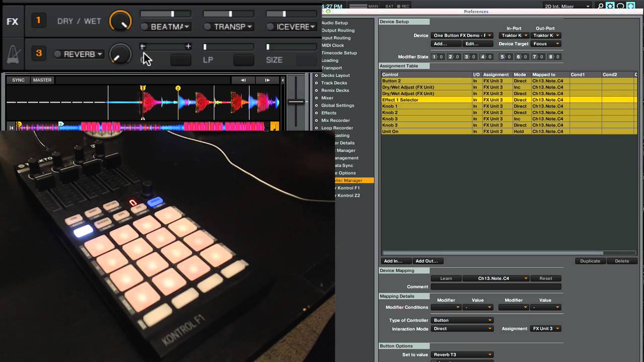 Эффекты одной кнопки: нарастание/спад в Traktor
