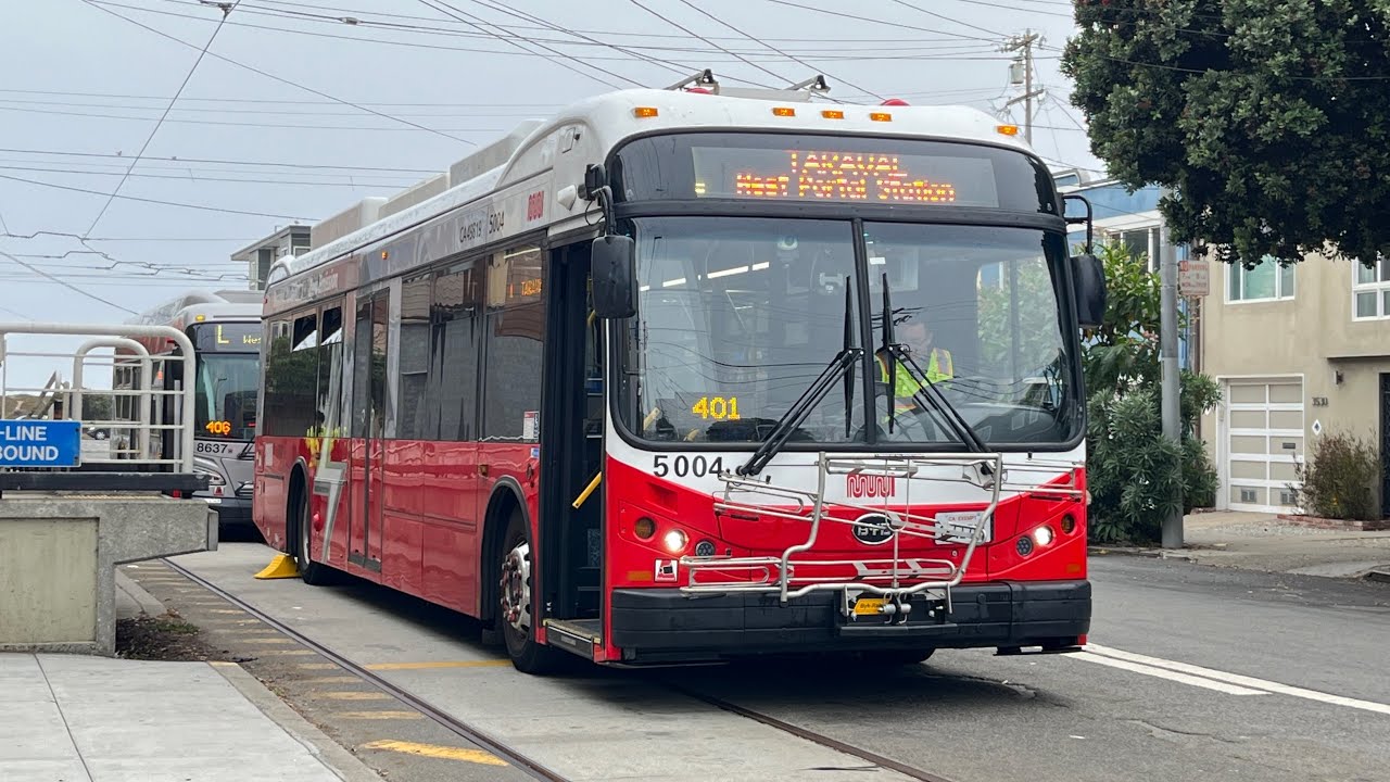 ⁴ᴷ⁶⁰ Farewell LBUS! SF MUNI 2021 BYD K9MD #5004 on L Taraval Bus