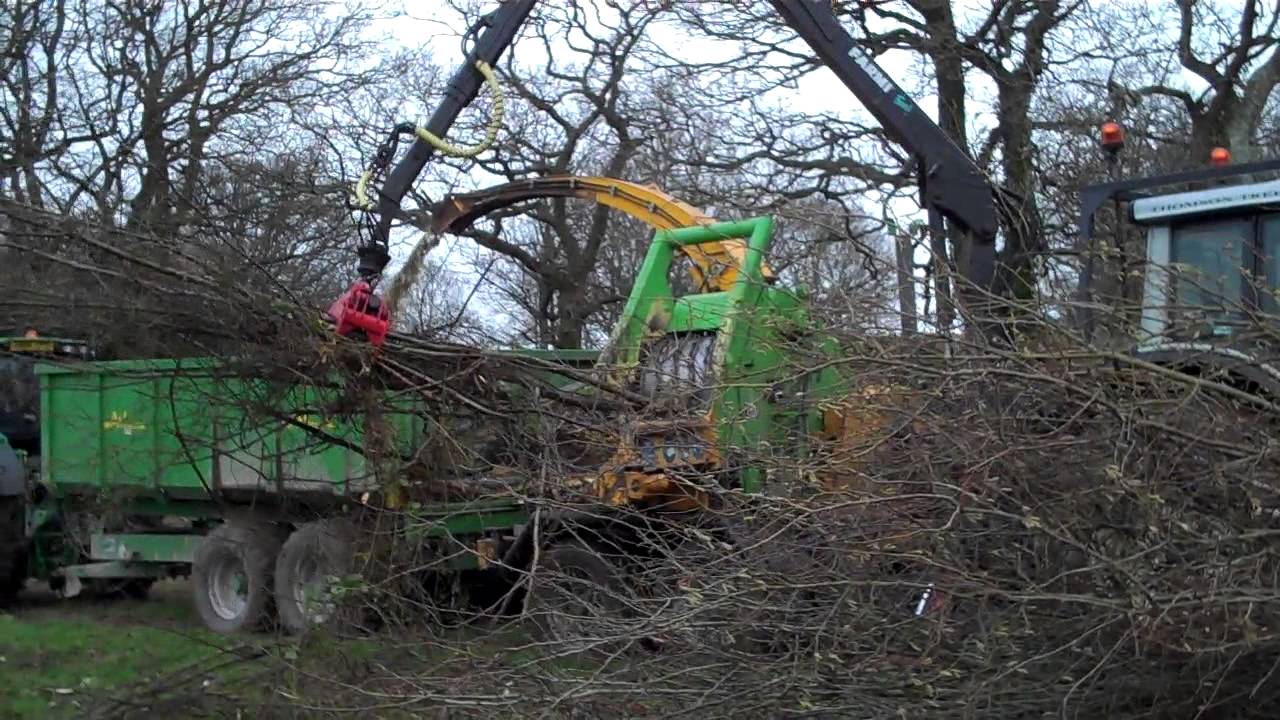 Chipping the hedgerow harvesting trial ouput for woodfuel