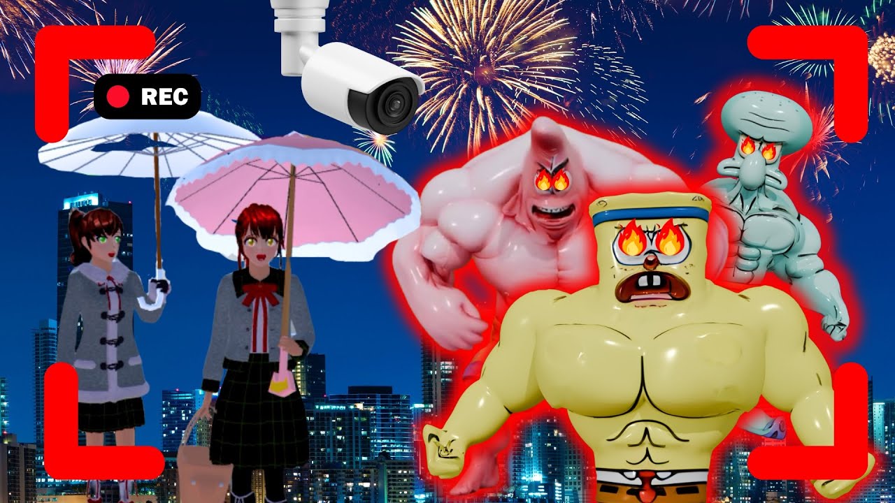 CCTV Merekam Monster Anomali menyerang YUTA MIO saat Pesta Tahun Baru l Sakura School Simulator