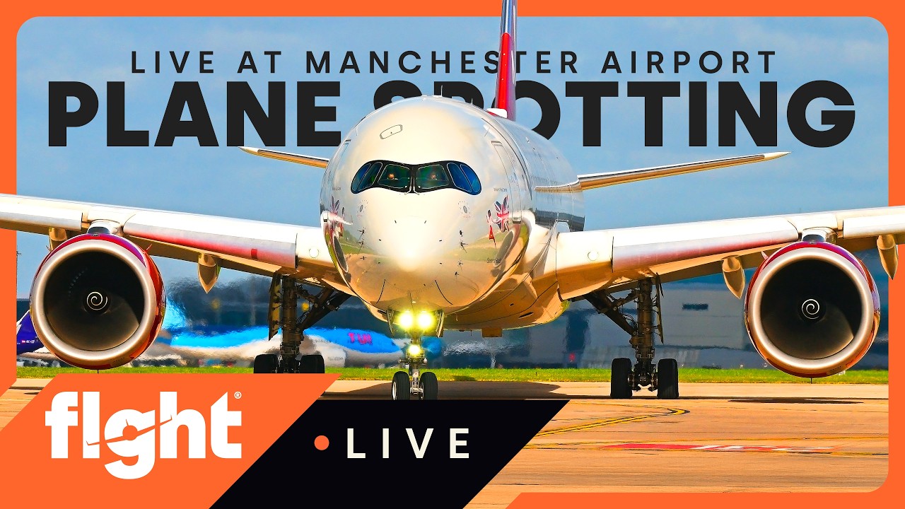 Manchester Airport LIVE (EGCC) 🧡 Heavy arrivals &ndash; Rainy landings