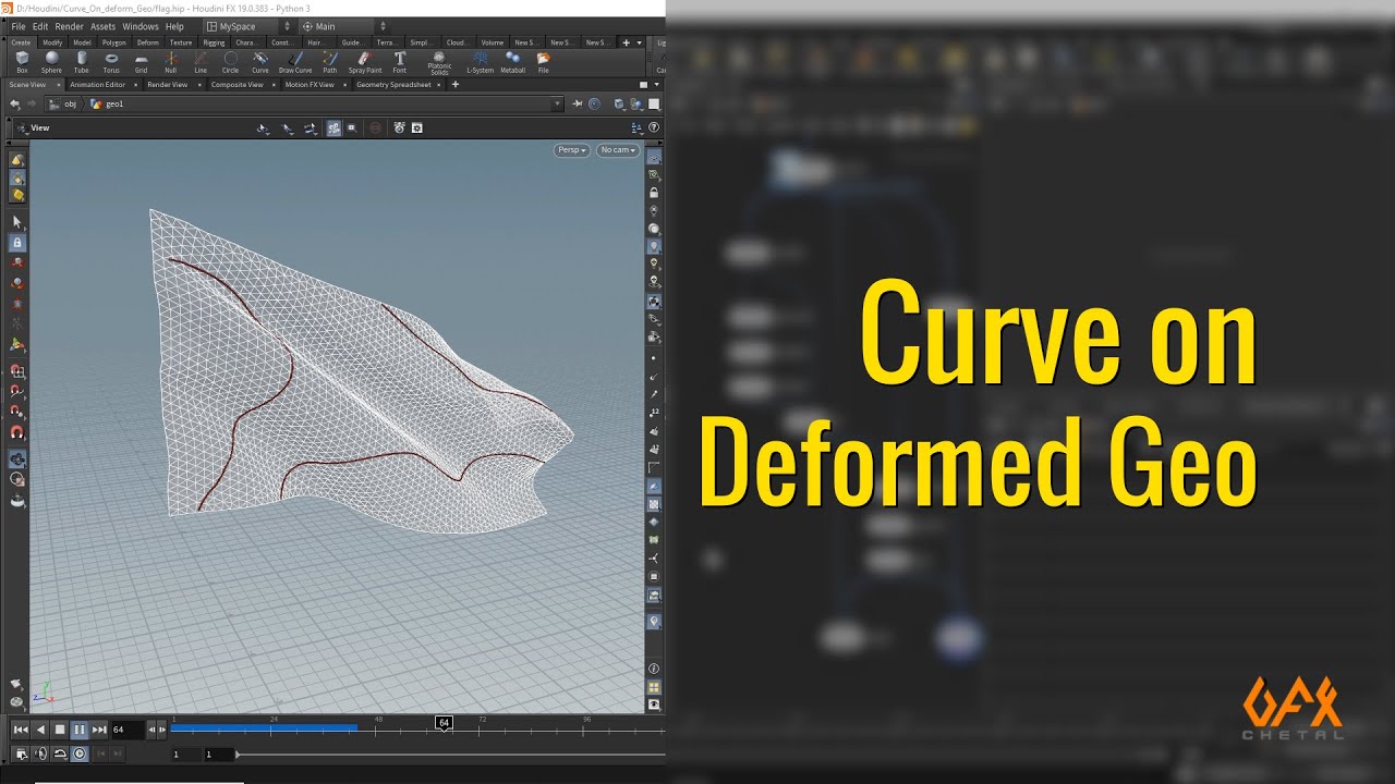 Houdini Tutorial | Curve on Deformed Geo