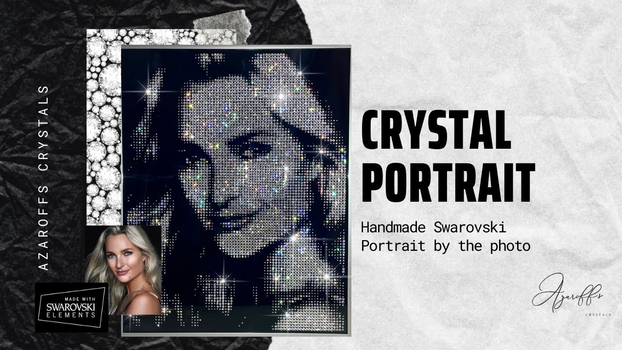 Crystals Portraits by Rhinestone Artist Olga Azaroff
