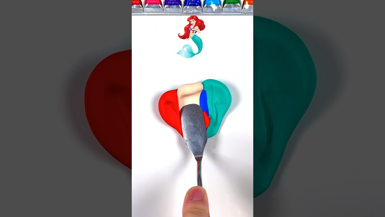 What color do mixed Disney characters make?? #colormixing #oddlysatisfying #mixingthings