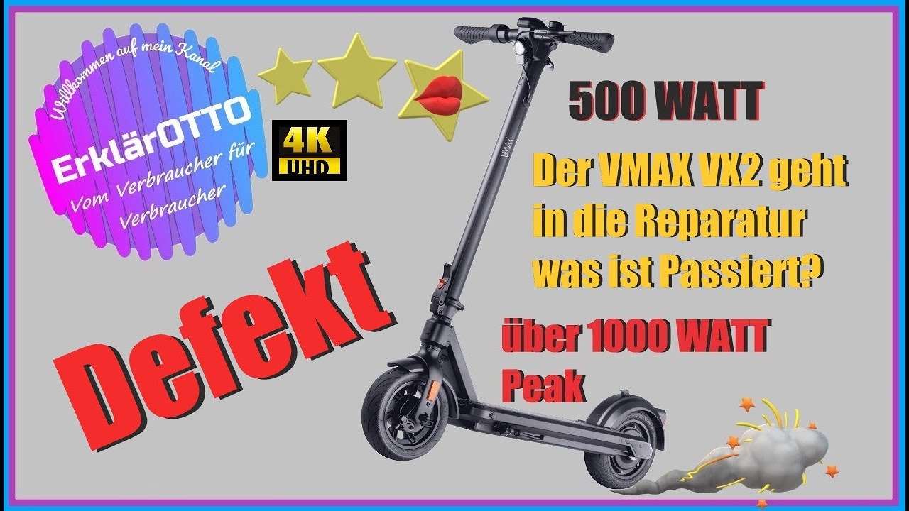 VMAX VX2 🚨Defekt🚨und ab in die Reparatur E-Scooter mit ABE mit 120kg TestPilot Juli 2022