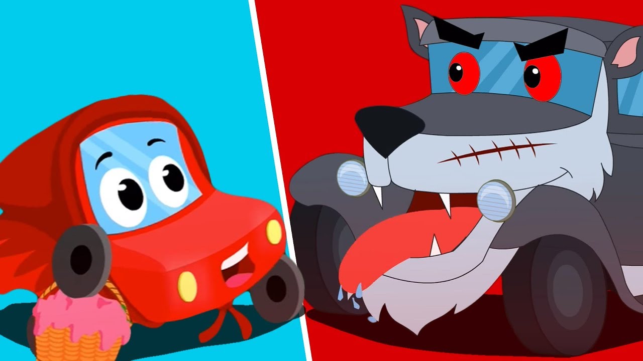 little red car in and as the little red riding hood in a HALLOWEEN STORY by Kids Channel