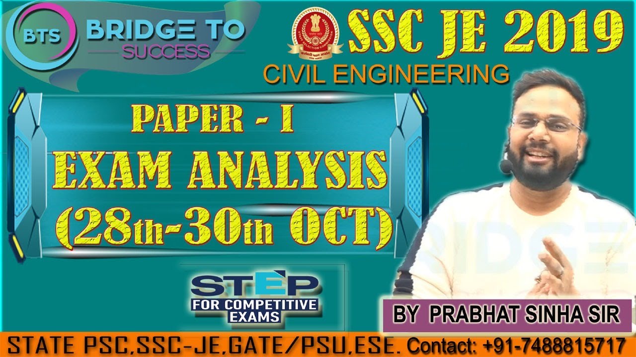 SSC JE 2019 Civil Engg. Paper Analysis (28th - 30th Oct) | Shape Yourself  in Conceptual Manner.