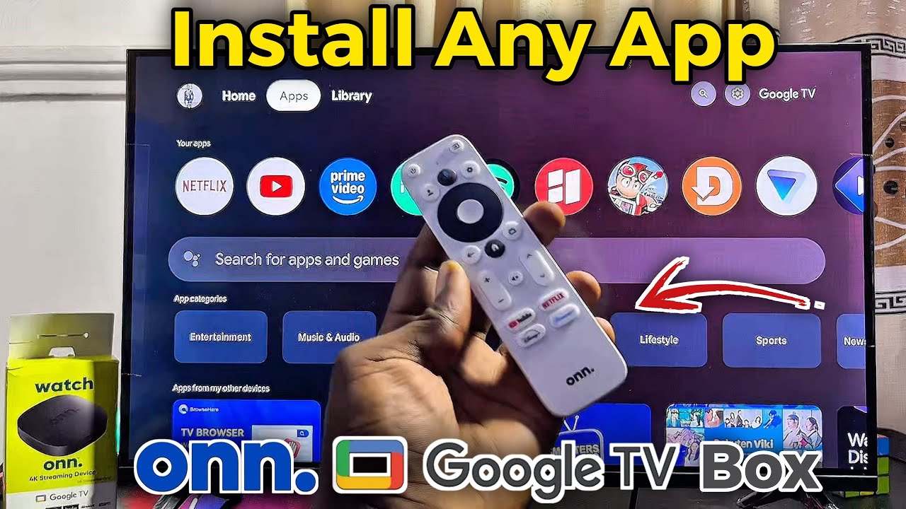 How to Download and Install Apps on Onn 4k Google TV Streaming Box