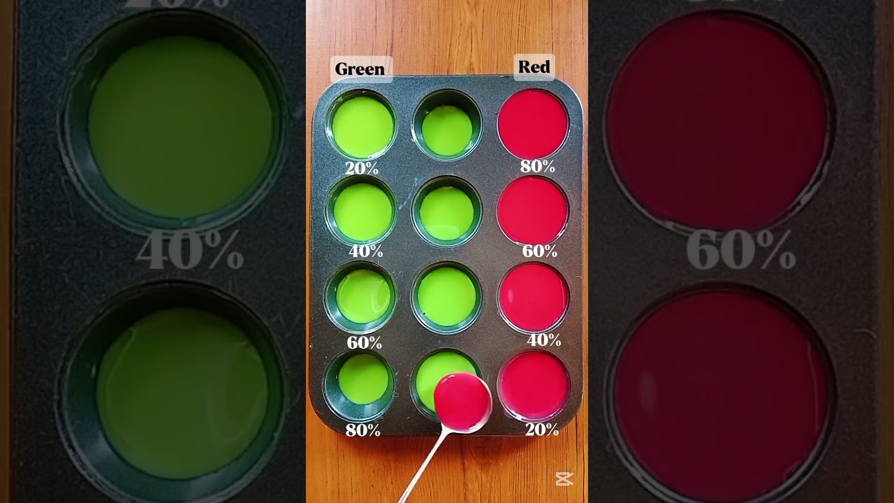 Earth & Passion: Exploring Shades of Green and Red 💚❤️#satisfying #colormixing #colorpalette #mix