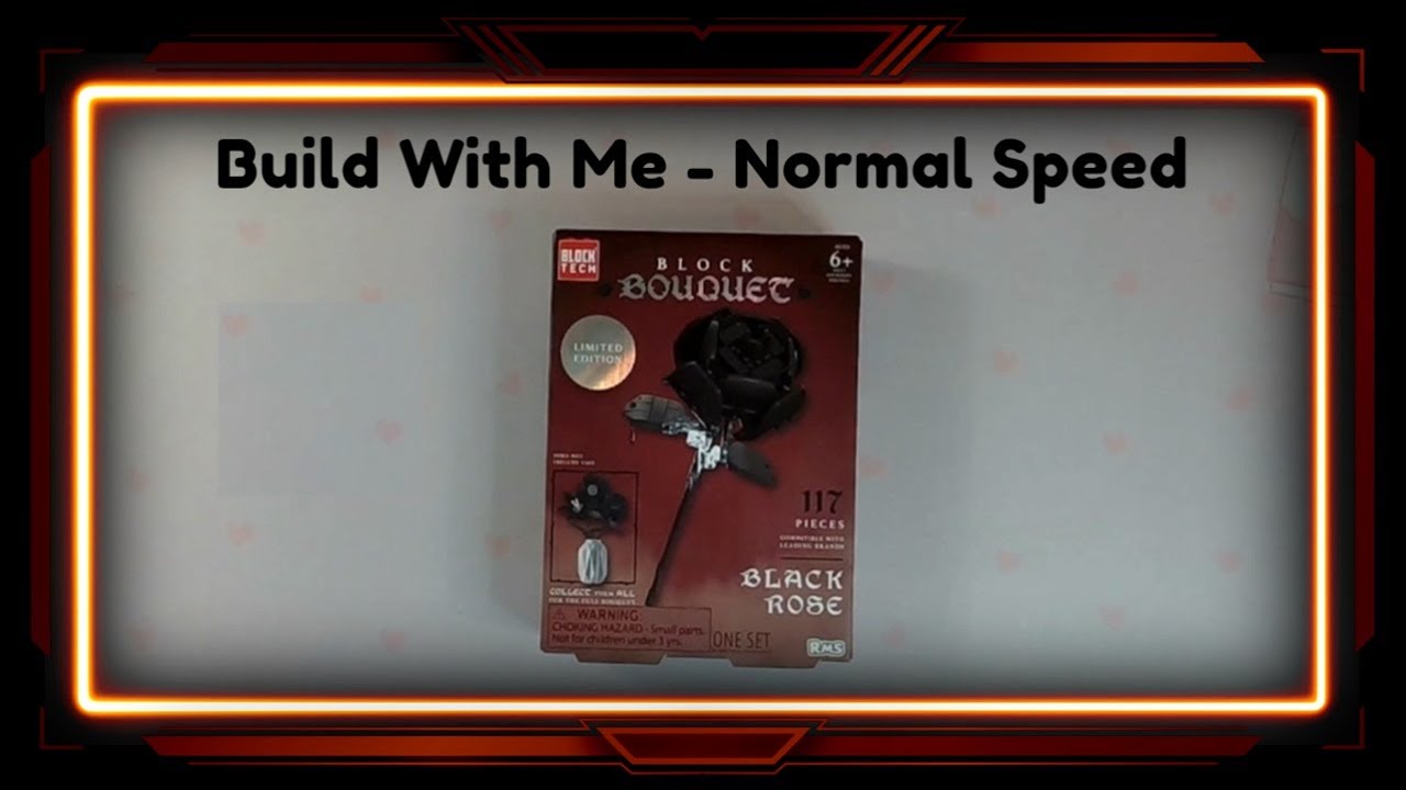 Build With Me! Block Tech - Block Bouquet - Black Rose 2024 - Normal Speed with Halloween Music
