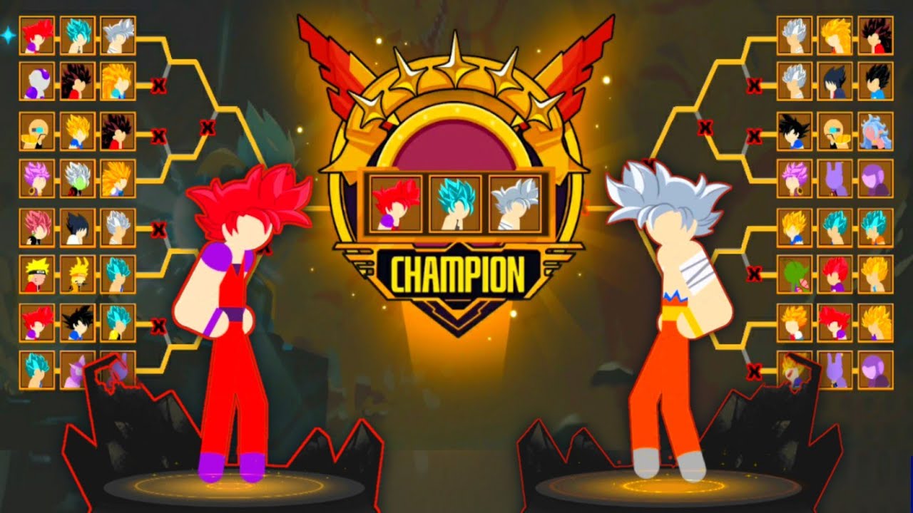 Stickman Dragon Fight - Super Stick Warriors - 3 на 3 COMU SSJ GOD - COMU SSJ BLUE - COMU ULTRA