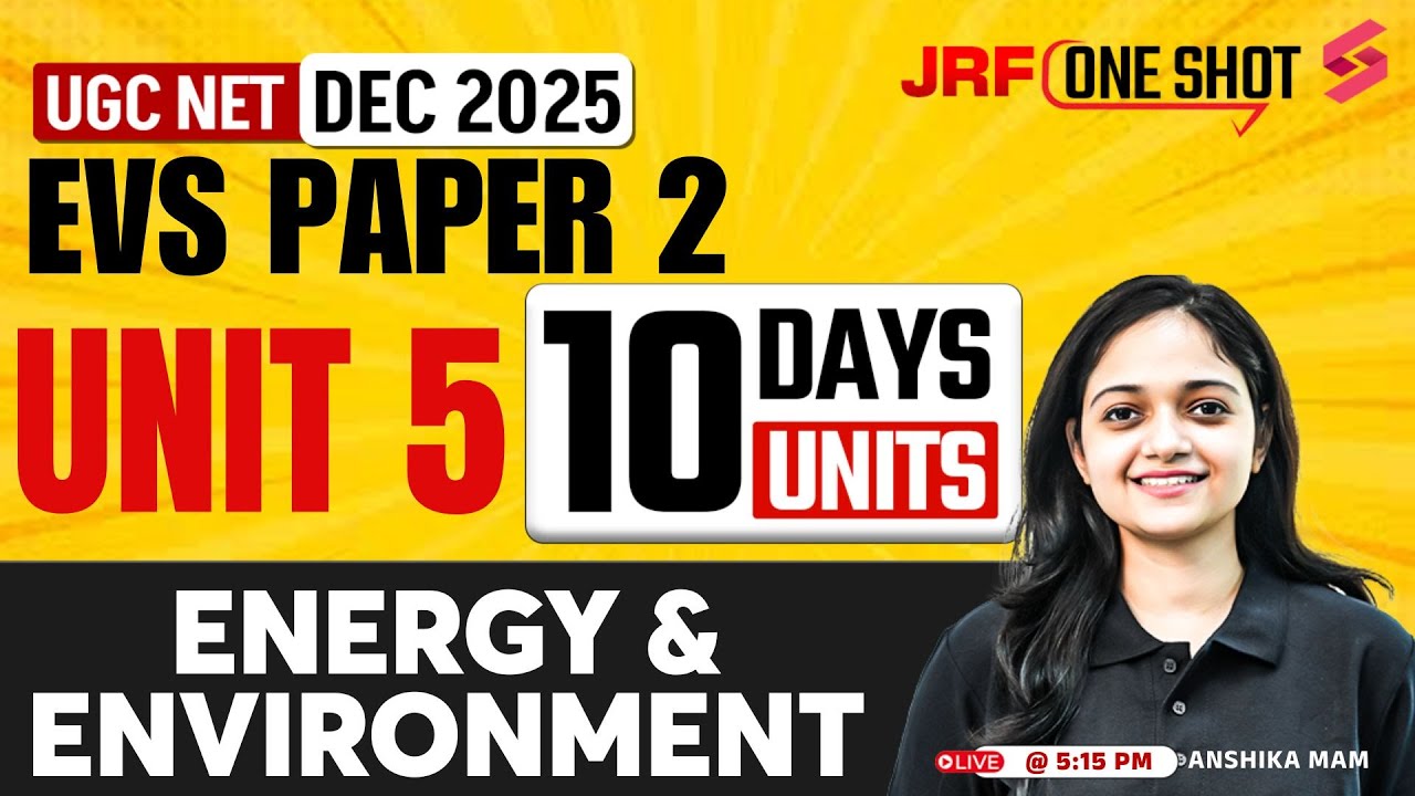 UGC NET EVS Unit 5 | Energy And Environment UGC NET | UGC NET EVS Paper 2 By Anshika Mam