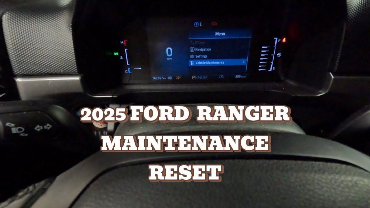 Сброс настроек технического обслуживания Ford Ranger 2025 года