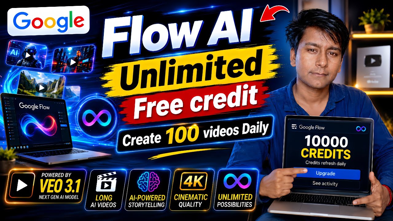 flow ai unlimited free  | Google Flow Unlimited Credits Free? 😱 |  flow ai se video kaise banaye