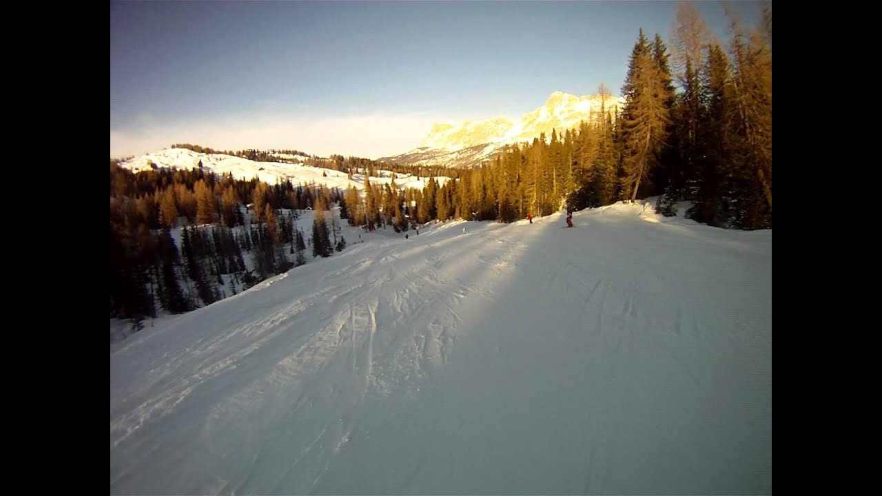 Piz Sorega pista 9a tramonto a San Cassiano in Badia