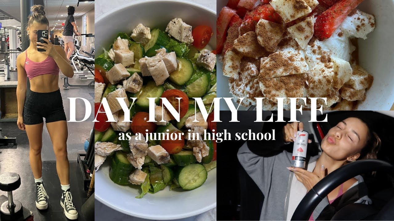 SPEND THE DAY WITH ME *as a junior in highshool*: 5AM workout routine, meal inspo + balance tips