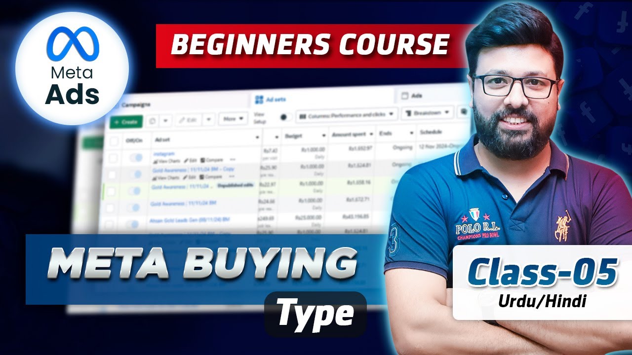 Buying Type | Class 05 | Meta Ads Beginners Course | Urdu/Hindi
