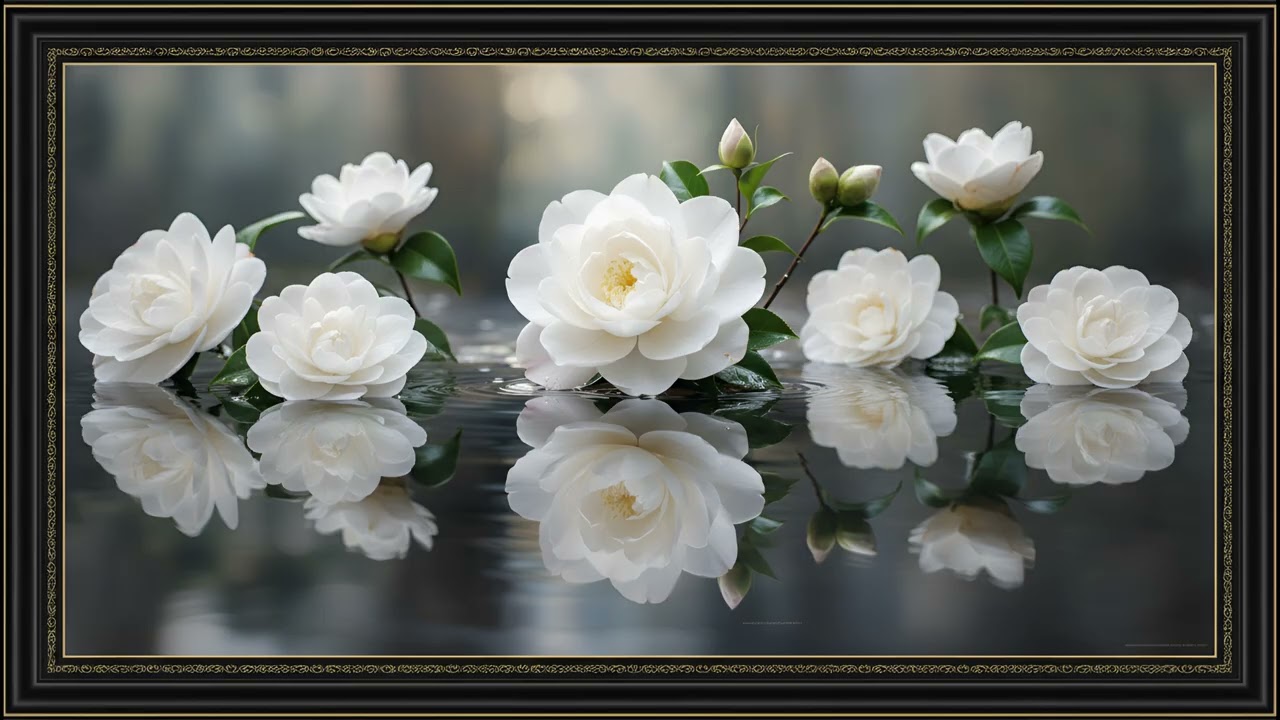 Beautiful Camellia Blossoms Frame TV Art | Elegant Home Display Wallpaper