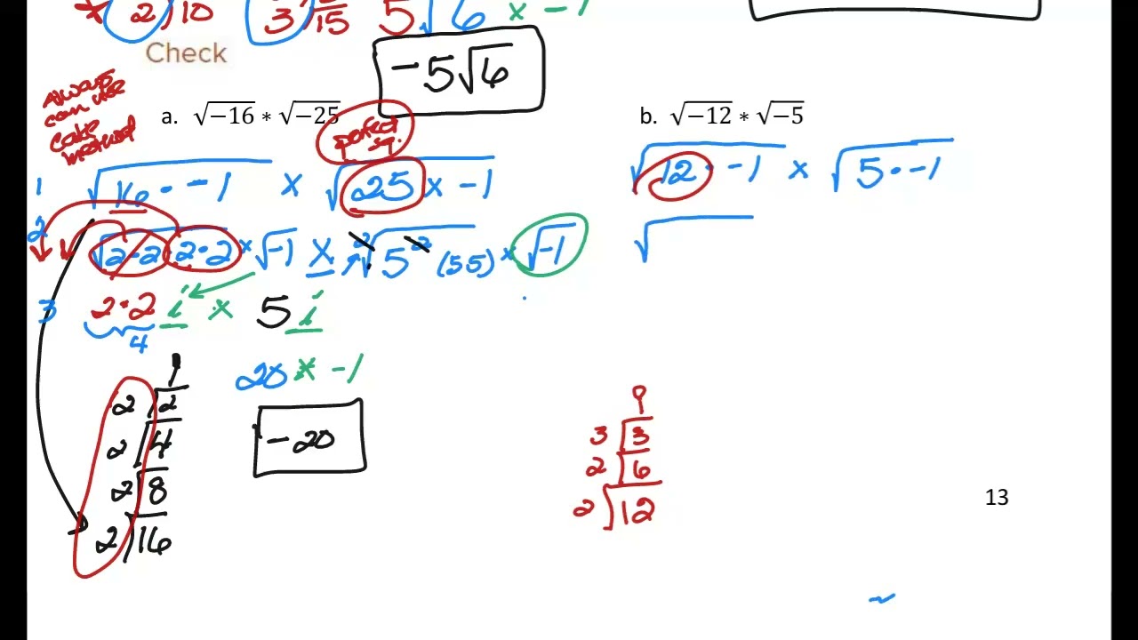 2/24/26 - Finishing Neg. Square Roots, +/- Complex Numbers, and Finding the Discriminant