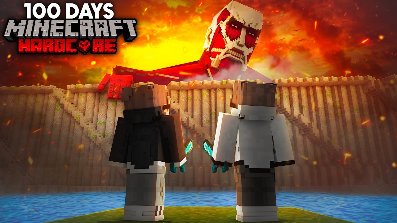 100 Days on Attack On Titan Island in Minecraft Hardcore!