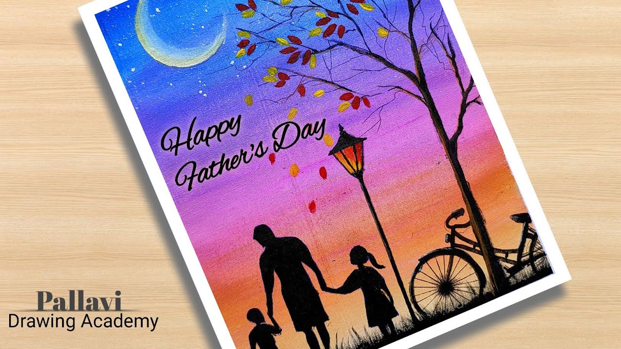 Easy and beautiful Father's Day special Painting with Poster color.@Pallavi Drawing Academy