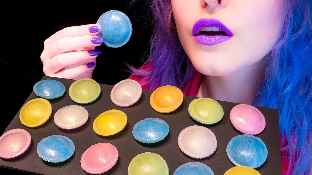 ASMR: Super Fizzy Flying Saucers w/ Fruit Flavored Sherbet ~ Relaxing Eating Sounds [No Talking|V] 😻