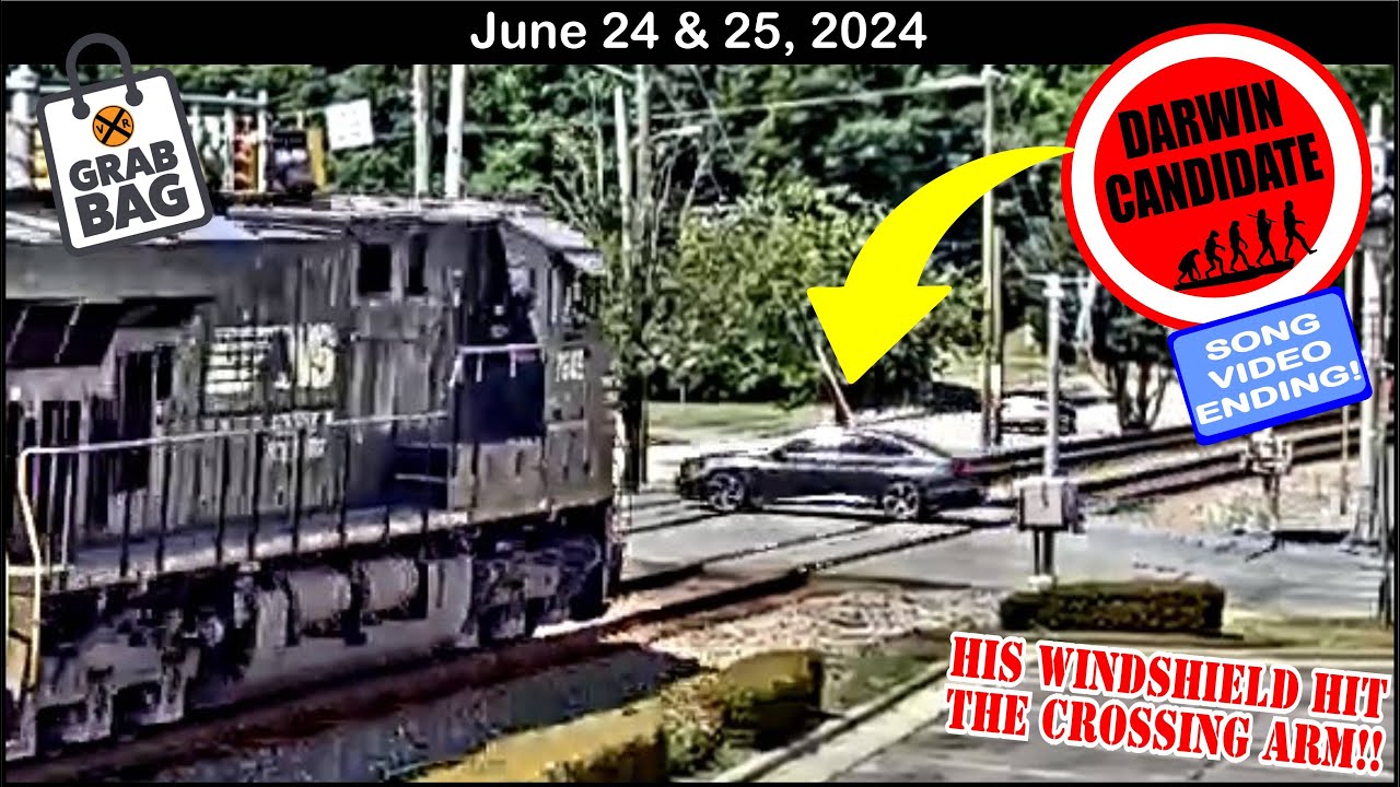 DARWIN CANDIDATE, WINDSHIELD HITS CROSSING GATE! ANOTHER FIRE IN WICHITA, MOW PARADE, VIA RAIL
