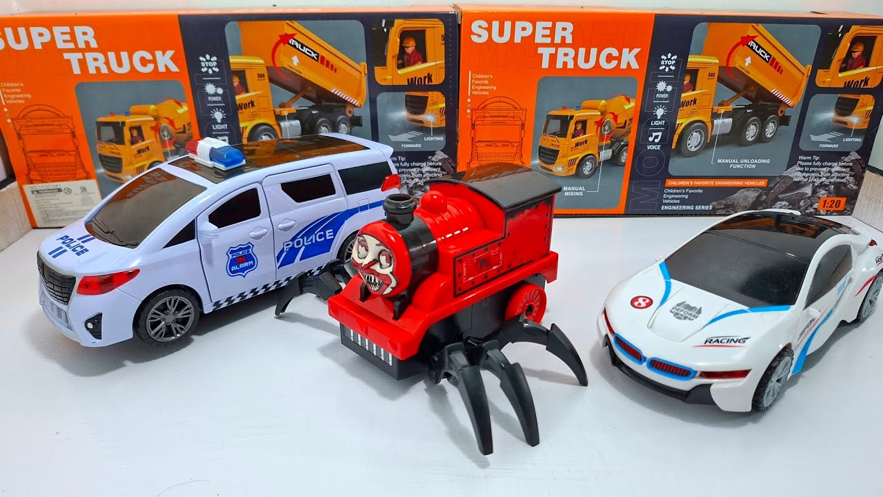 3:46 Minutes With Unboxing Truk Oleng, Choco Charles Laba Laba, Kereta Api Uap 