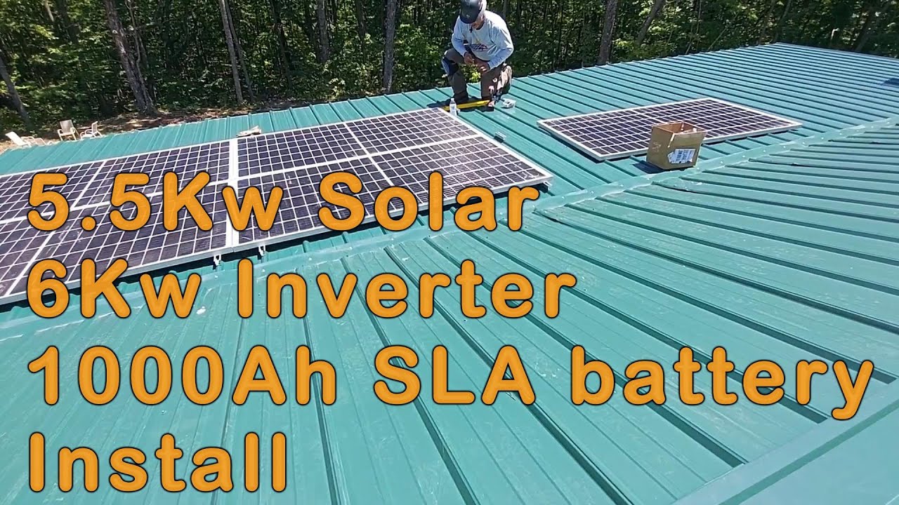 5.5Kw Solar, 6Kw 48Volt 6000XP inverter, 1000Ah SLA battery install Day 1