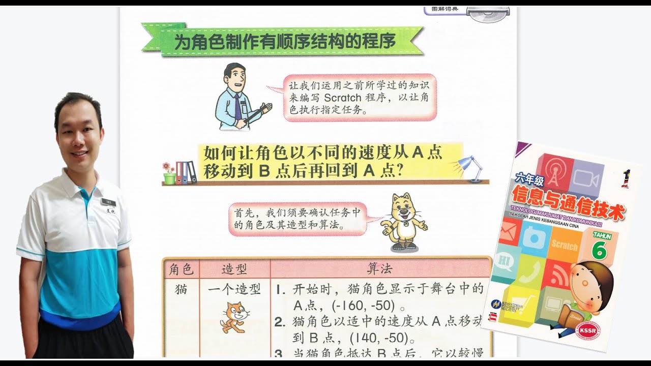 6年级信息与通信技术 TMK I 单元3 UNIT 3 I 为角色制作有顺序结构的程序 I 如何让角色以不同的速度从A点移动到B点后再回到A点