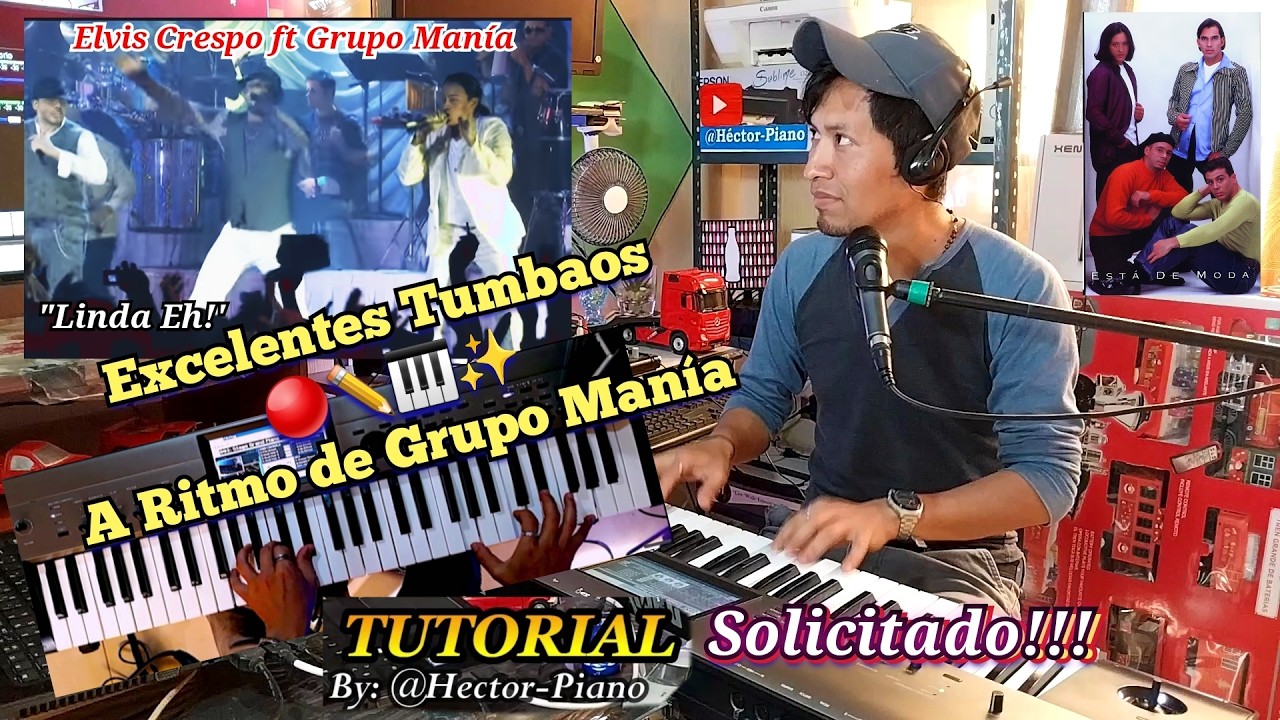 TUTORIAL ✏️🎹🔴 - Progresiones de PIANO Tumbao a ritmo de Grupo Mania ft Elvis Crespo - LINDA Eh ✨️