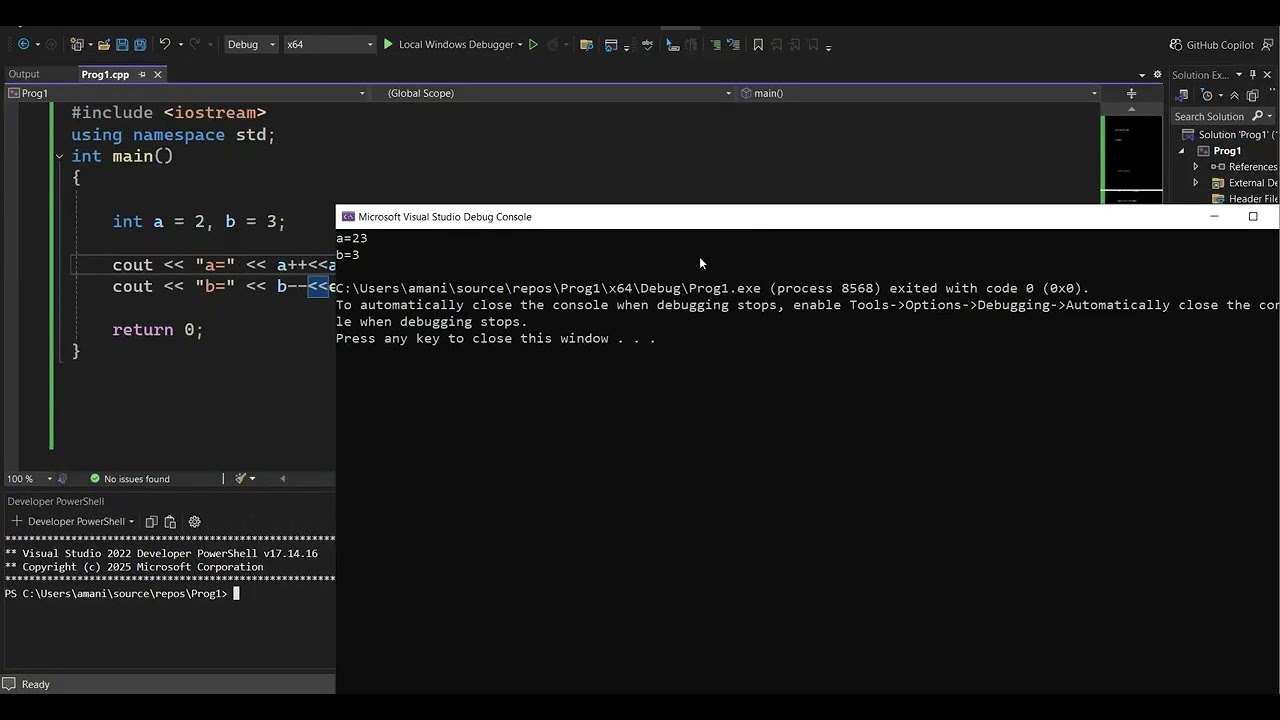 معاملات الزيادةوالنقصان increment &decrement في لغة C++