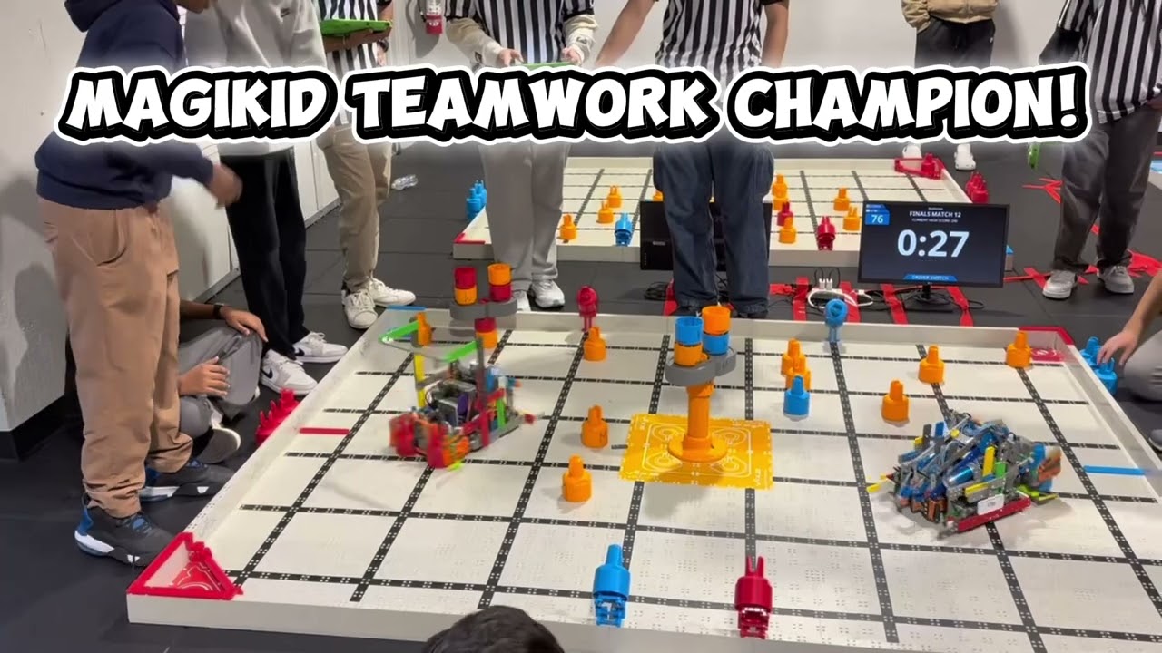 Teamwork champion at Magikid Vex IQ tournament!