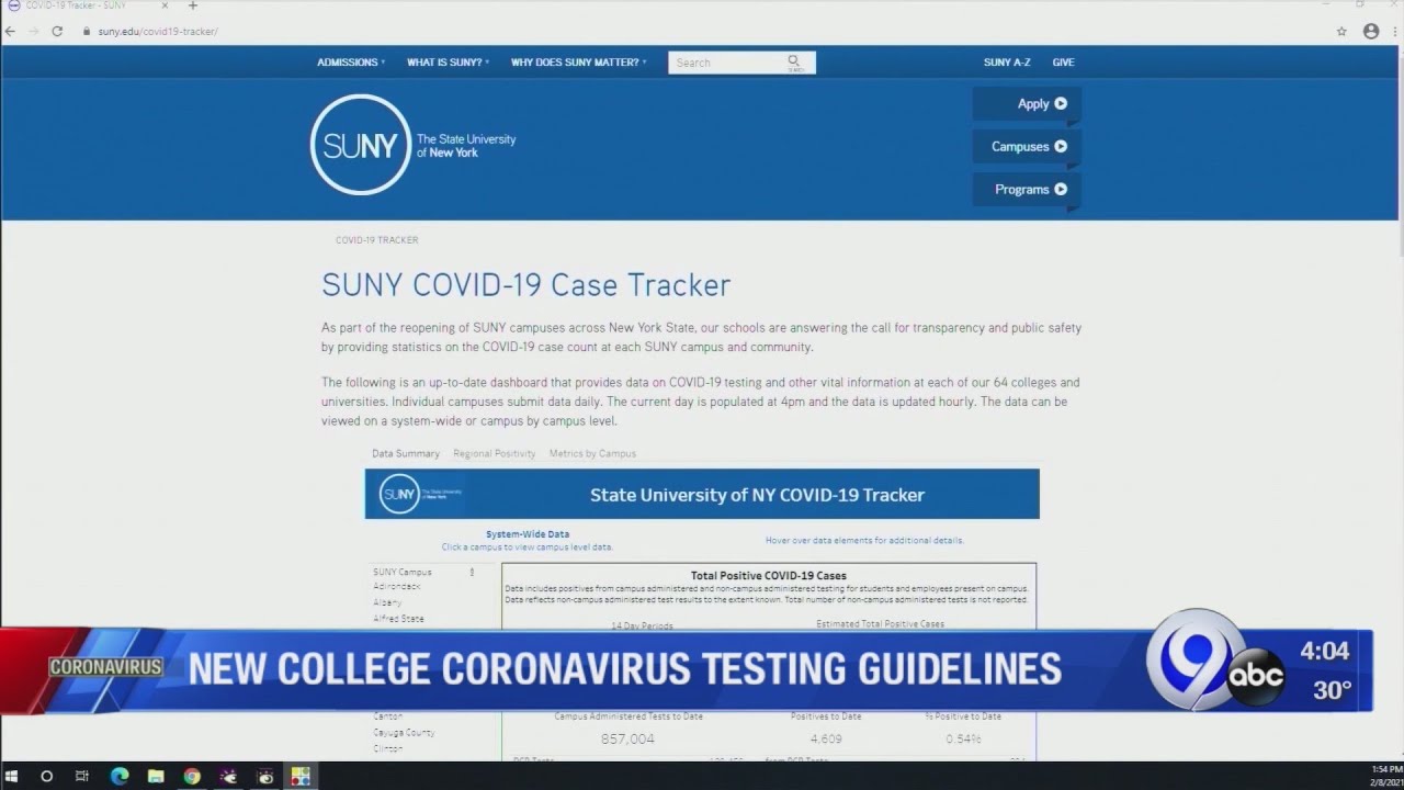 New college coronavirus testing guidelines