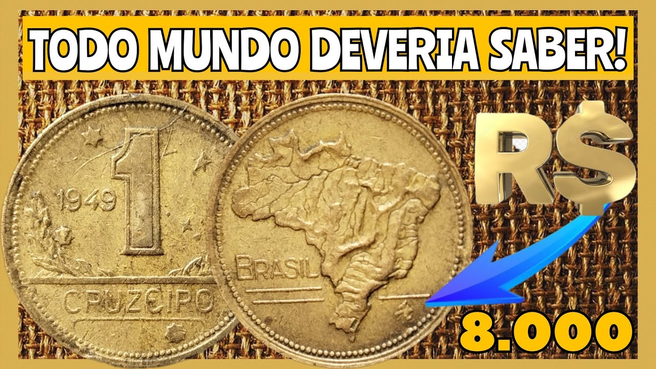 MOEDA RARA do Mapa 1 cruzeiro 1949 com defeitos valiosos