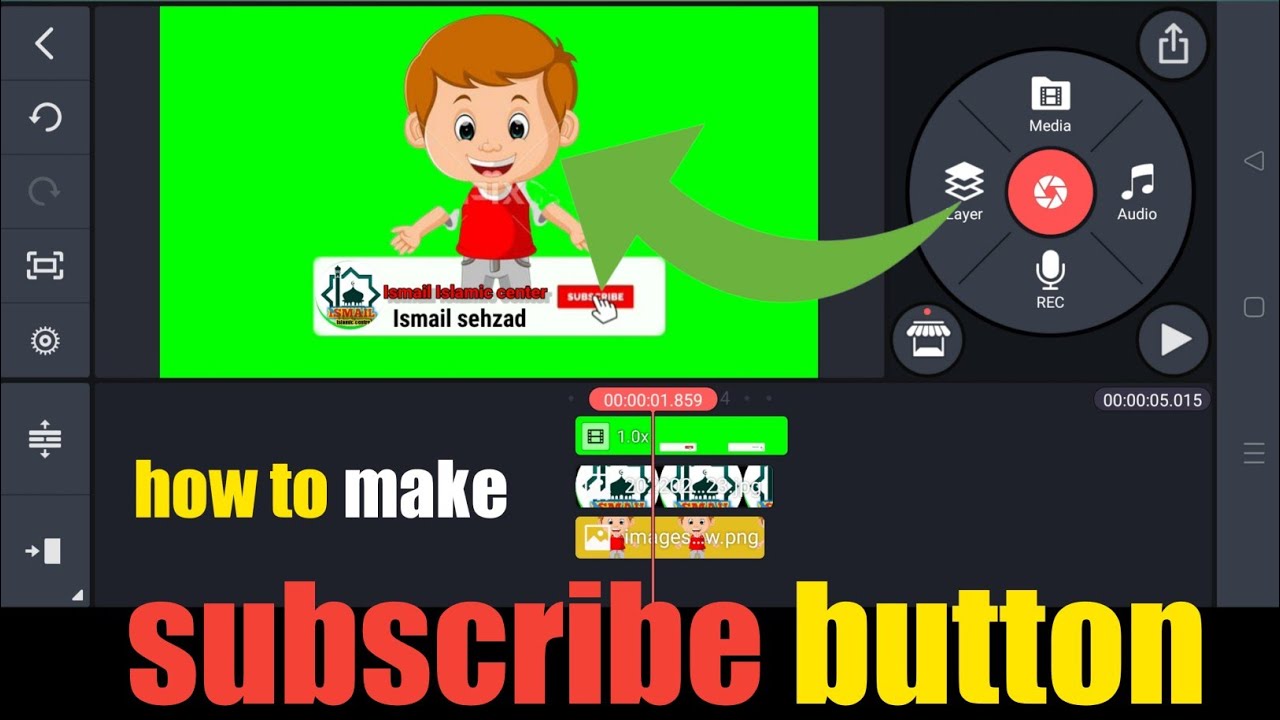 How To Make Subscribe Button Animation  green screen For YouTube video (Android Mobile in Kinemaster