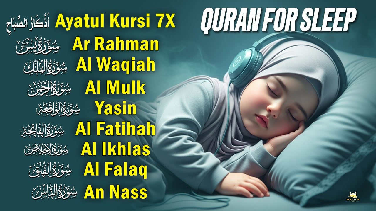 Peaceful Quran Recitation to Help You Sleep Calmly at Night|Al-fatiha, Ayatul kursi, Yasin, AlWaqiah