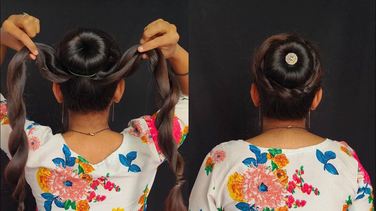 Wedding special use bun/easy & simple hairstyle/perfect juda 