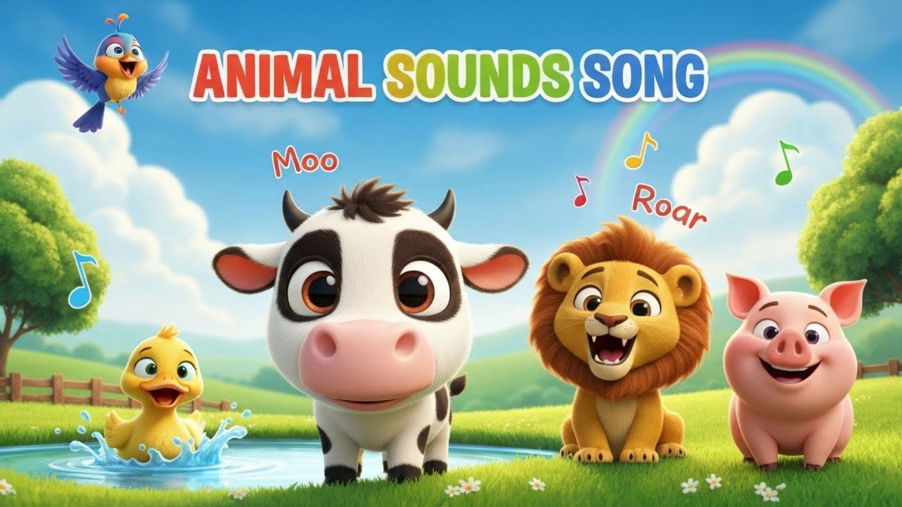 Animal Sounds Song 🐄🦆🦁 | Moo Quack Roar | Fun Nursery Rhymes for Kids | Kiddy Melody